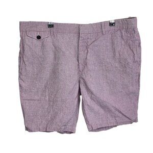 Burberry Men's 100% Linen Shorts, Purple, Quiet Luxury, Vacation, 56 / US 38